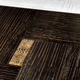 Segreti Onda Nero modular geometric wood floor